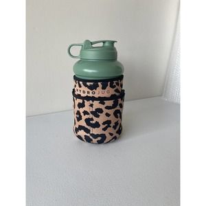 Green 73oz Hydrojug With Leopard Print Insulated Sleeve NO Strap